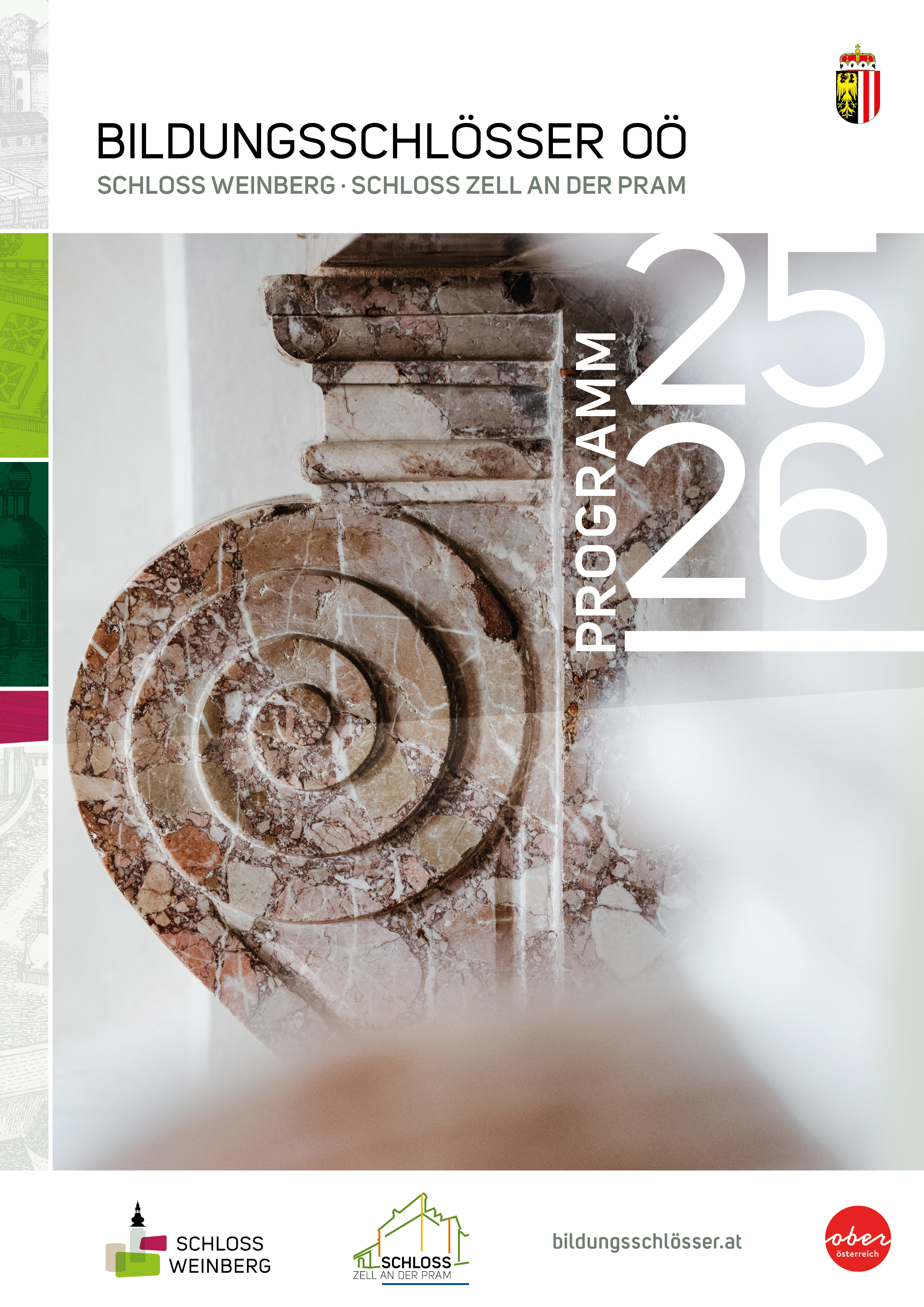 BSOÖ_Programm-2025_26-Titel-high Foto vom Cover des neuen Bildungsprogramms 2025/2026 der Bildungsschlösser OÖ